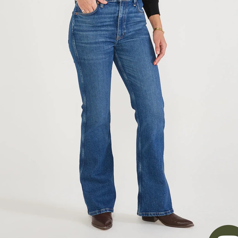ETICA Anya Modern Flare Leg Jeans- Wetlands
